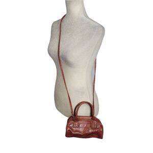 Y2K Tommy Hilfiger‎ red faux crocodile mini crossbody bag purse